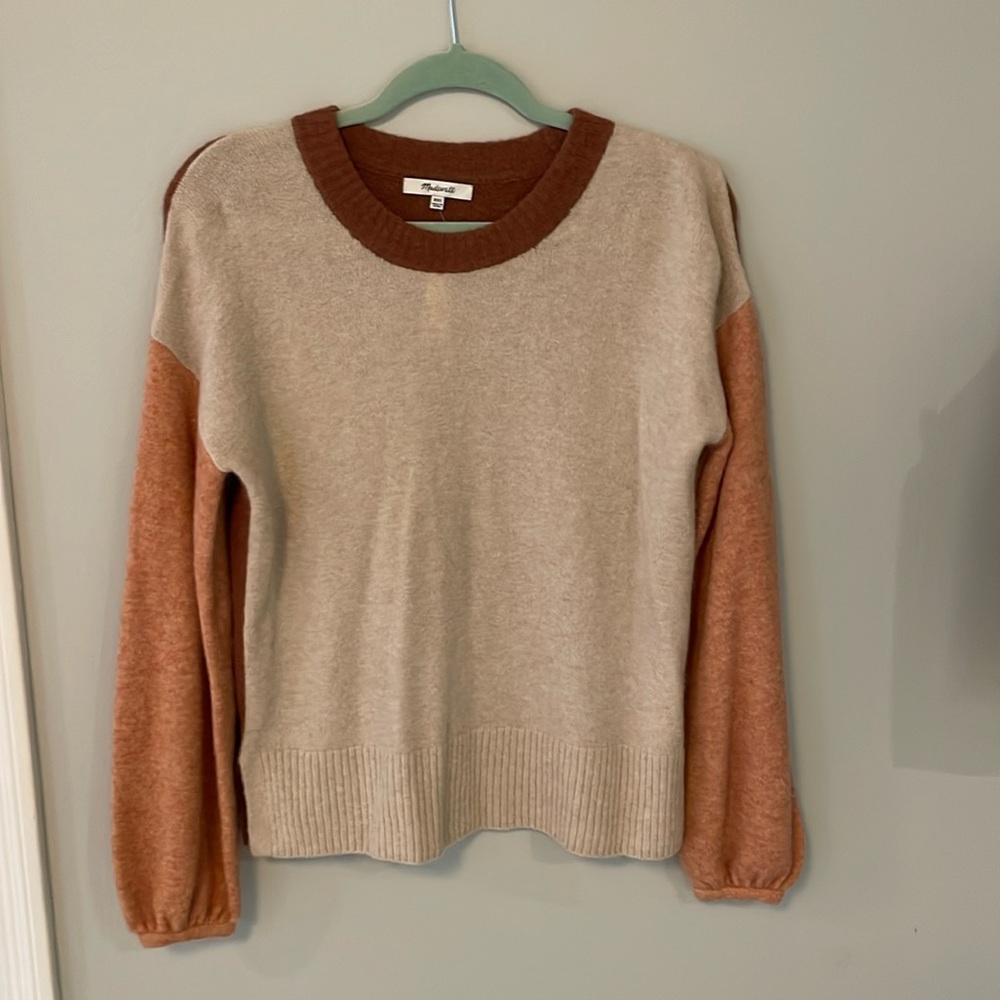 NWT madewell color block sweater, xxs